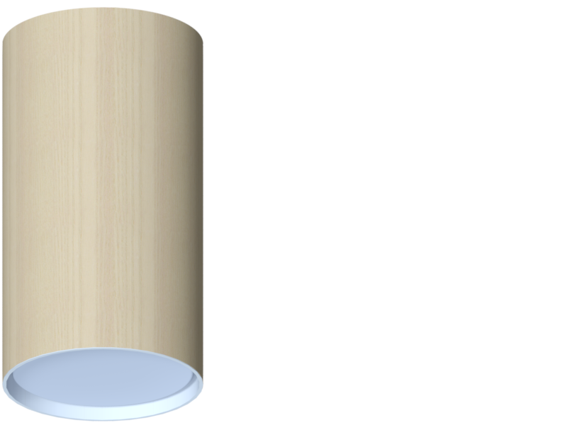 деревянный светильник накладной точечный спот ясень белый